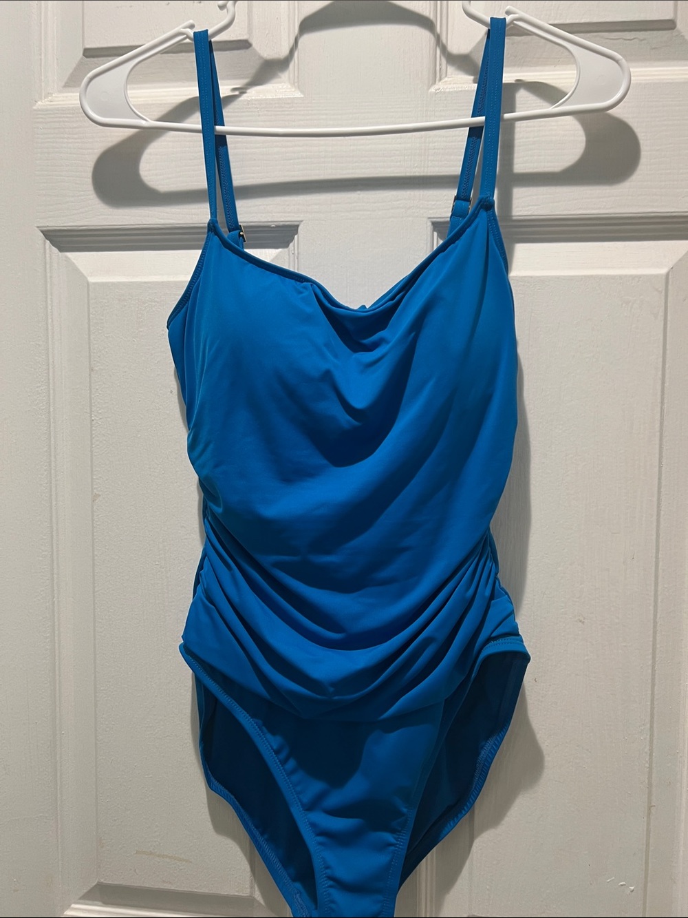 La Blanca Bright Blue Ruched One-Piece Swimsuit - Picture 1 of 7